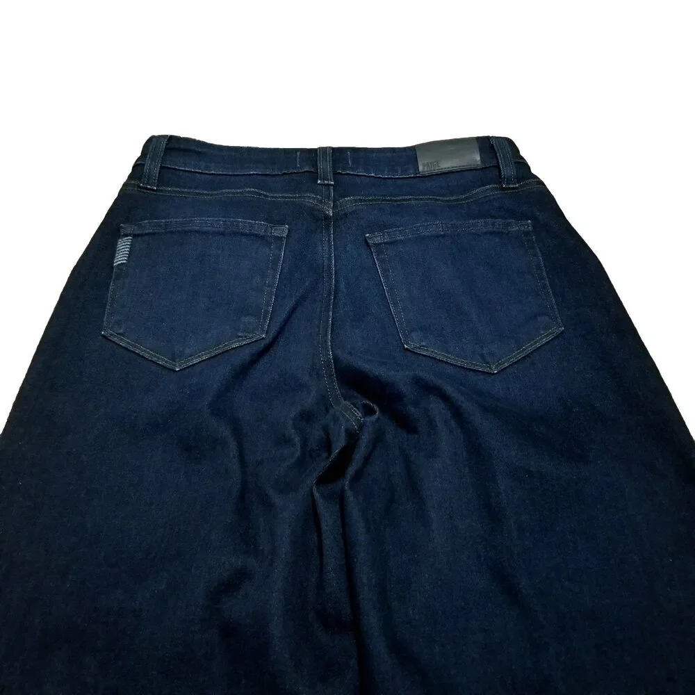 Paige Anessa Jeans Women's Size 28 Dark Blue Wide Leg Stretch Denim (28×26.5)